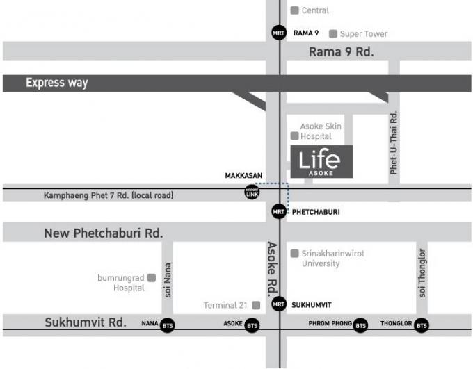ให้เช่า Life Asoke condo อโศก