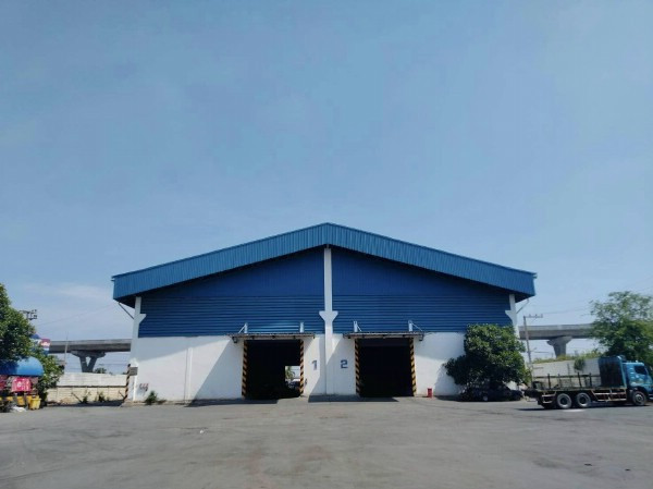 F 4524 ขายหรือให้เช่าที่ดินพร้อมอาคารโกดังโรงงานติดถนนพระราม2  ตำบลพันท้ายนรสิงห อำเภอเมืองสมุทรสาคร บนพื้นที่เกือบ 8 ไร่